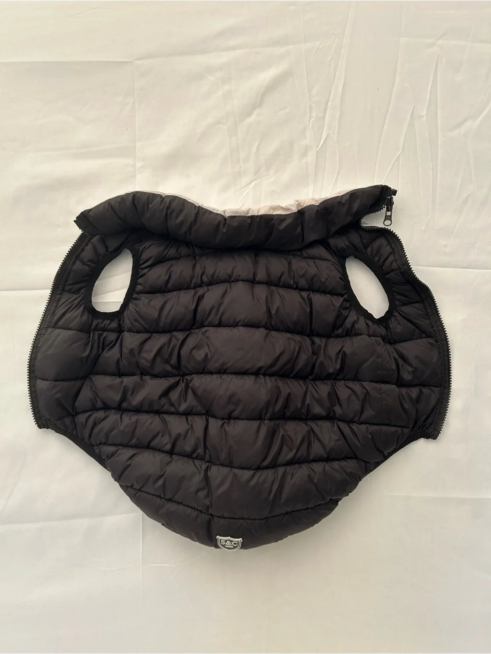 Reversible Black/gray Quilted Dog Puffer Vest - Insulated Pet Jacket